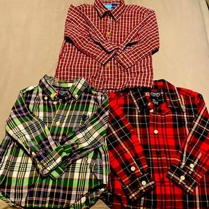Lot of 3 Baby Boys 18 month plaid button down shirts - Chaps